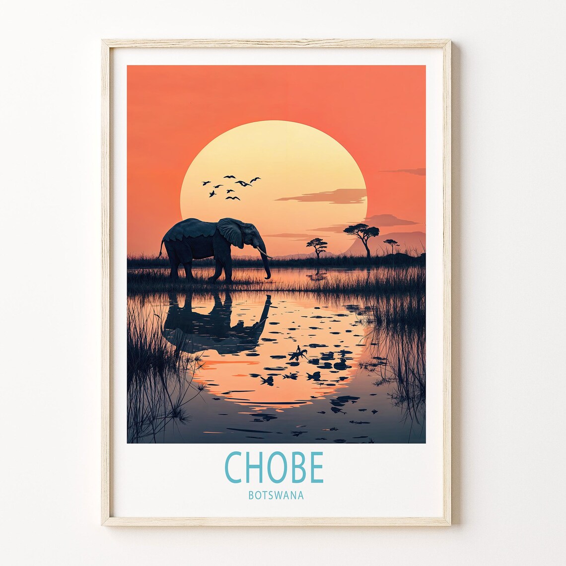 Chobe Botswana National Park Travel Poster