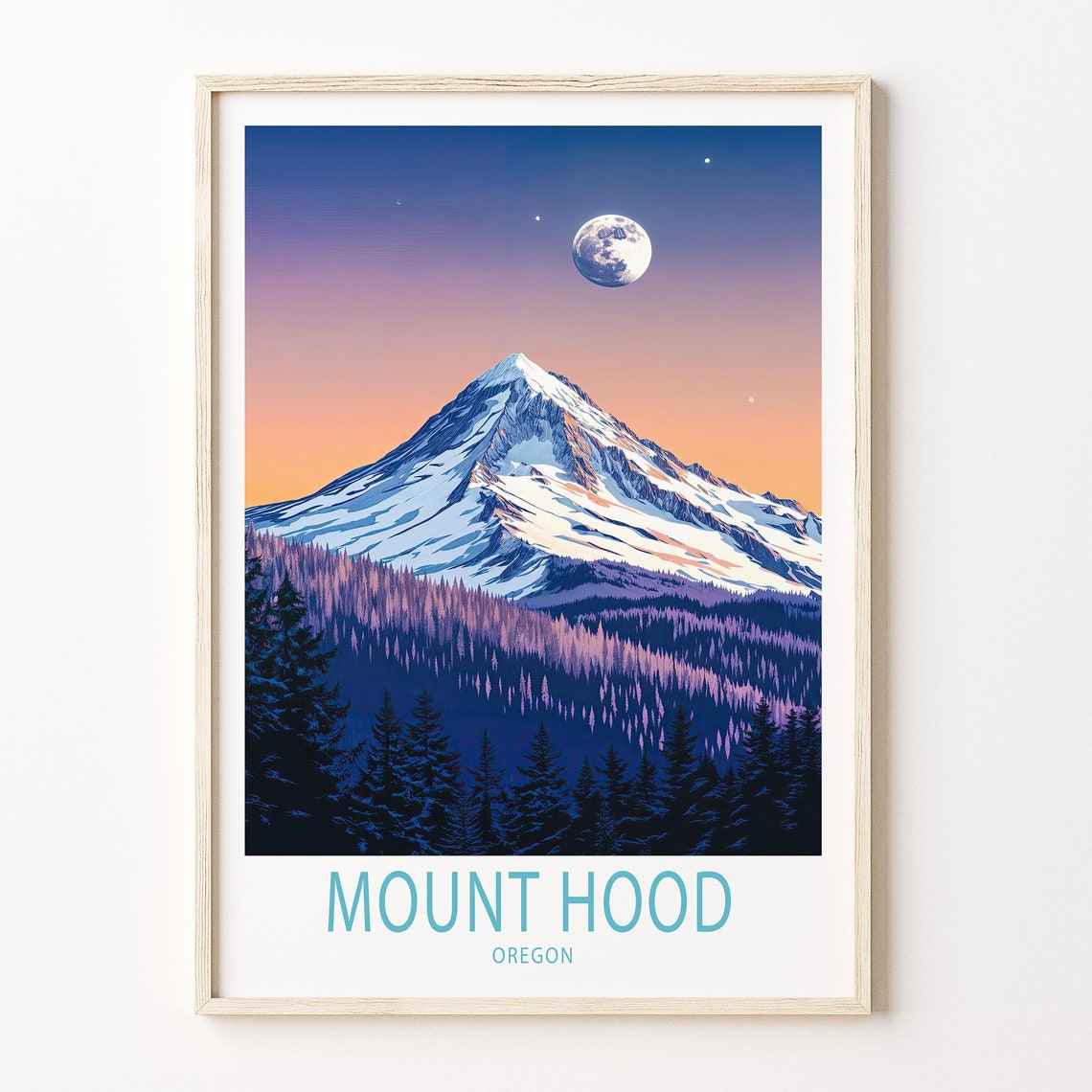 Mount Hood Oregon Travel Poster Mount Hood Portland Print Oregon Wall Art Custom Travel Poster Home Decor Birthday Gifts
