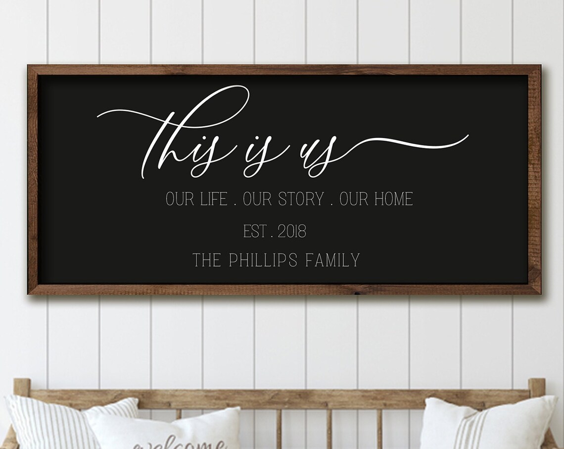 This Is Us Our Life Our Story Our Home Family Sign Black Decor Poster - Image 3