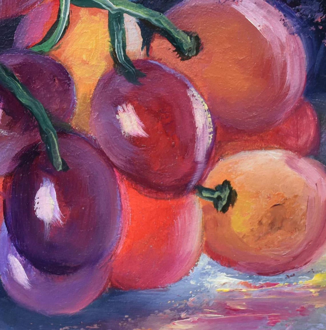 Painting Grapes Bunch Of Grapes Kitchen Fruit Art Fruit Painting Painting Still Life Miniature Art Painting In Oil Still Life Painting Oil - Image 4