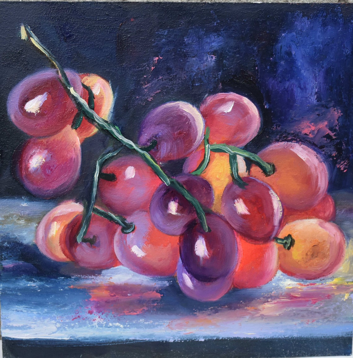 Painting Grapes Bunch Of Grapes Kitchen Fruit Art Fruit Painting Painting Still Life Miniature Art Painting In Oil Still Life Painting Oil