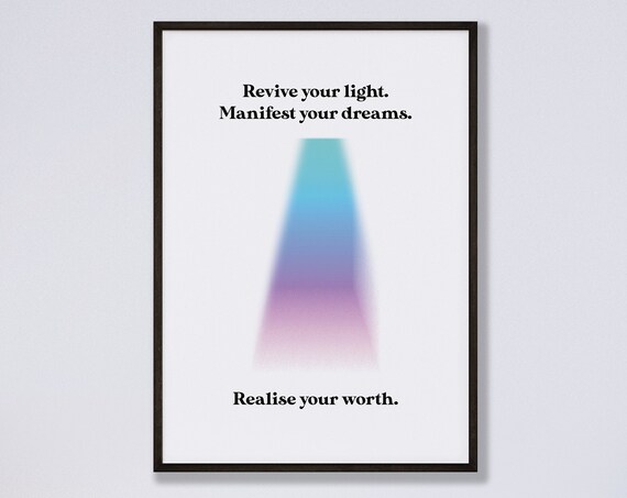 Revive Your Light Manifest Your Dreams Gradient Aura Affirmation Poster