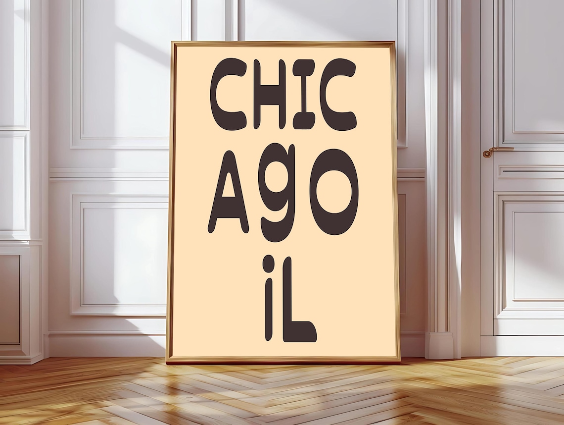 Chicago Vintage Athletic Typography Poster