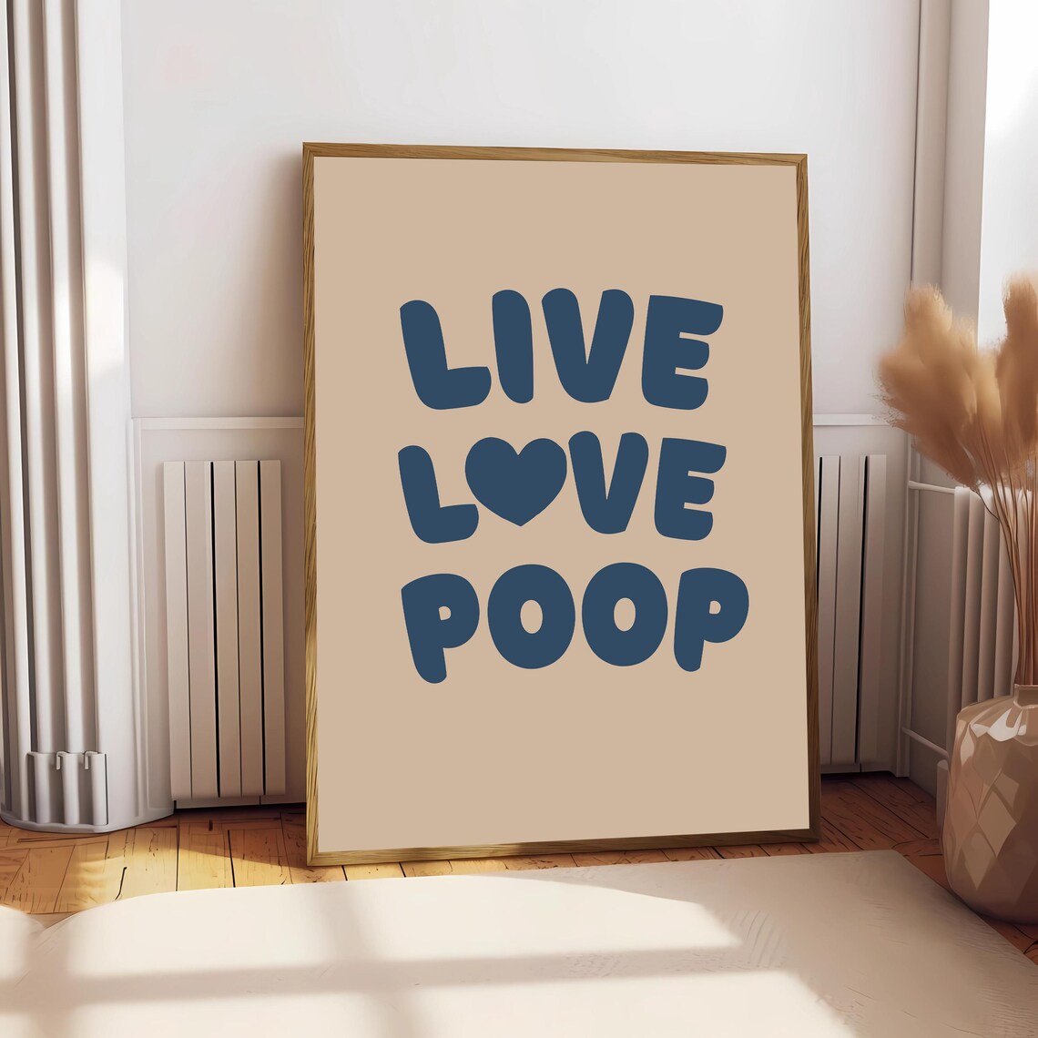 Live Love Poop Funny Typography Bathroom Art - Image 2