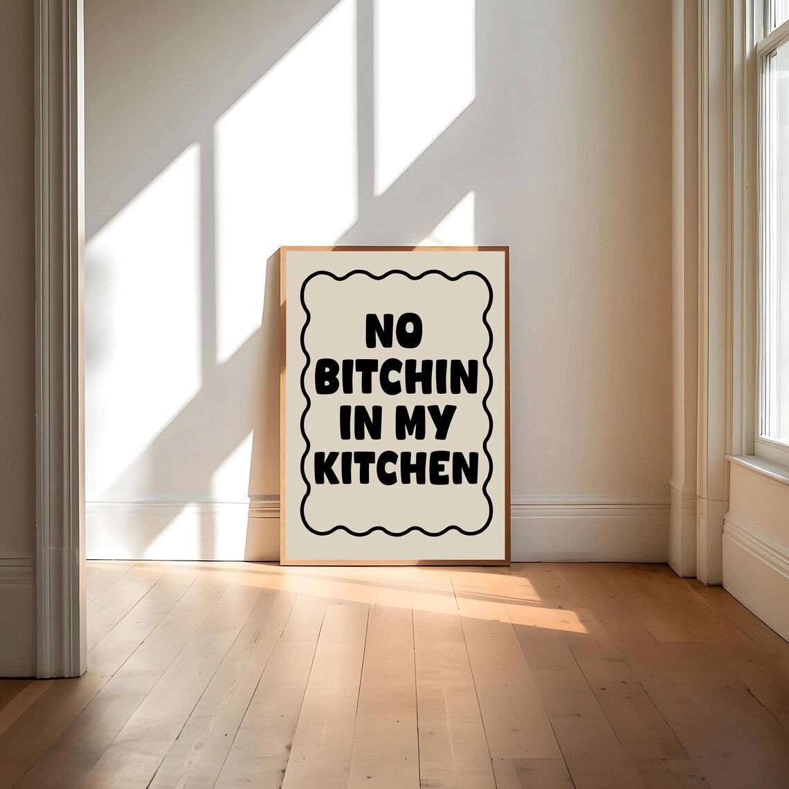 No Bitchin In My Kitchen, Funny Retro Kitchen Decor - Image 4