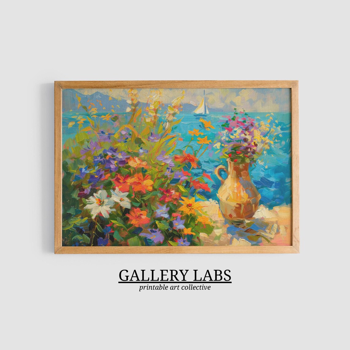 Coastal Wildflowers Abstract Floral Seaside Meadow Art Print - Image 3