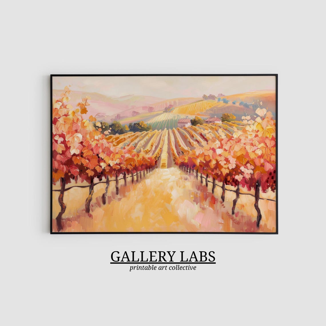 Golden Autumn Trees Sunlit Bright Fall Landscape Scene Art Print - Image 2