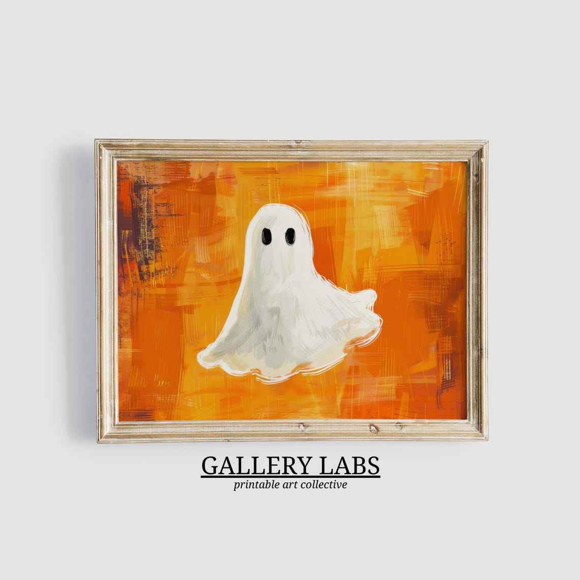 Ghost Painting Burnt Orange Wall Art Halloween Decor Cute Spooky Decor Halloween Print Halloween Wall Art Art