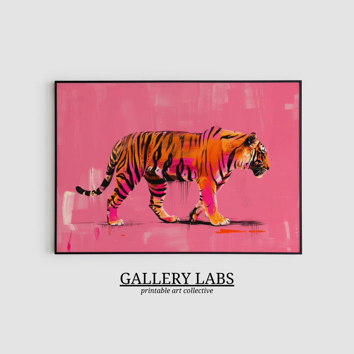 Pink Tiger Print, Maximalist Dorm Room Art Print - Image 2