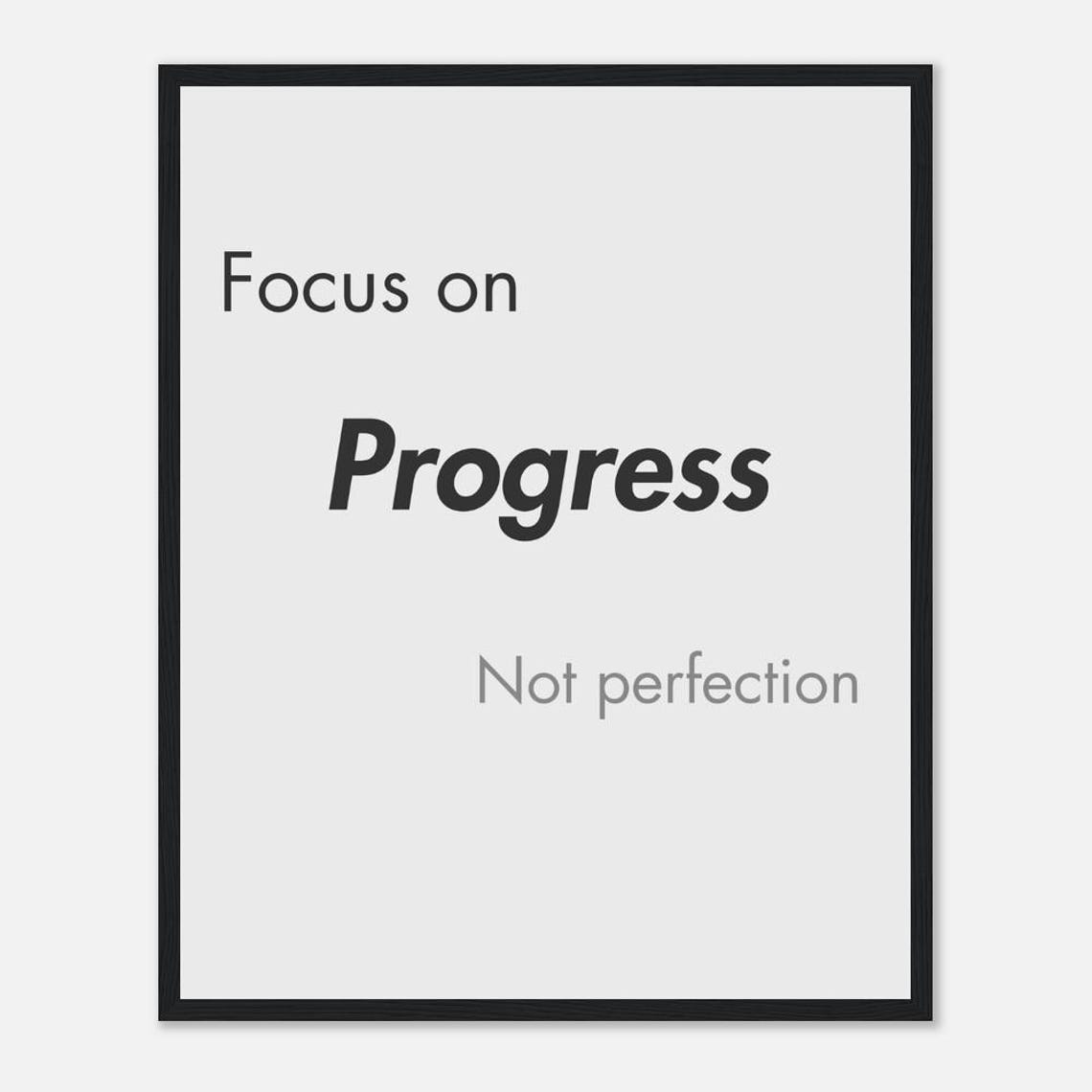 Focus On Progress Not Perfection Minimalist Quote Art Poster - Image 2