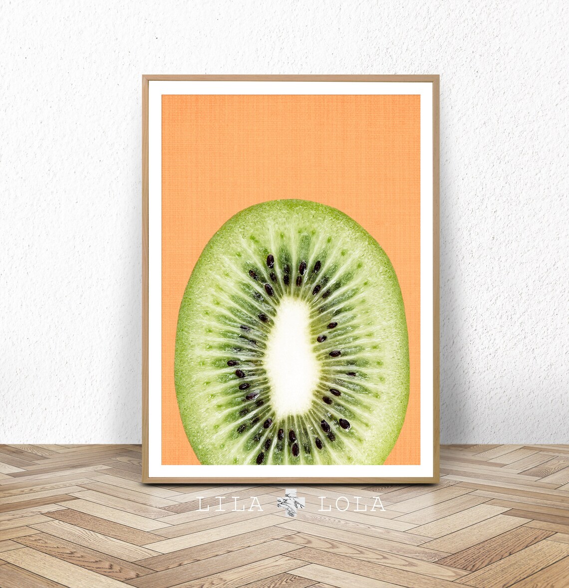 Kiwi Fruit Slice Art Print, Tropical Kitchen Decor