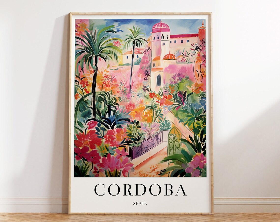 Cordoba Vintage Travel Poster, Spain Travel Art