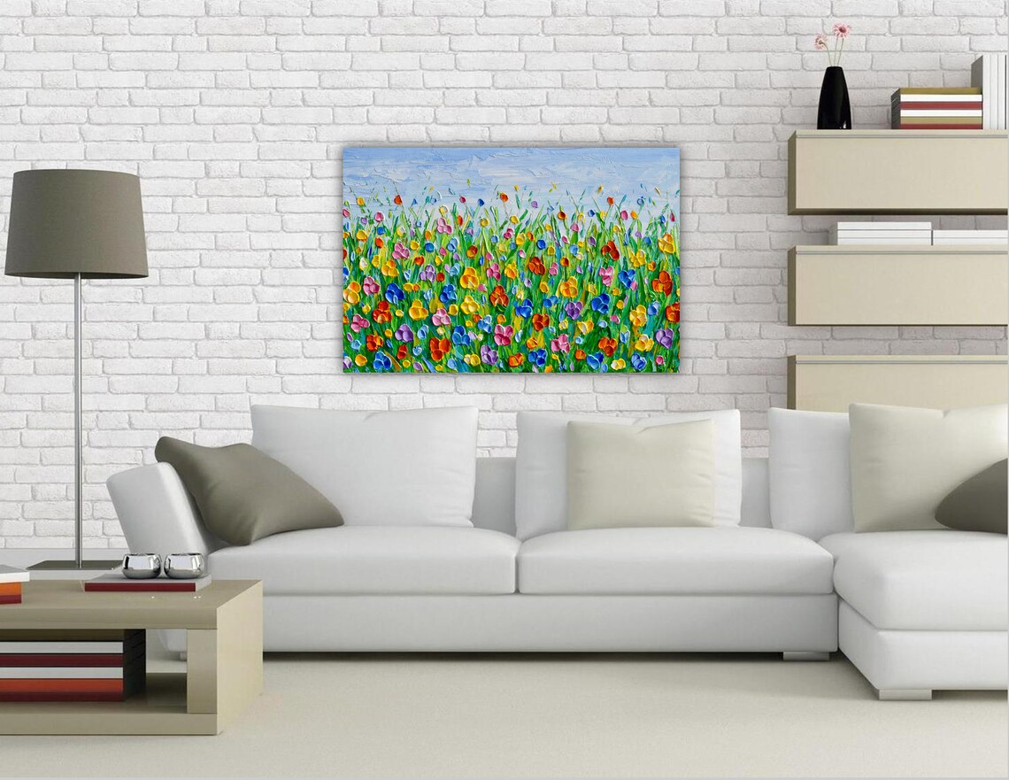 Colorful Flower Field Meadow Botanical Art Print - Image 3