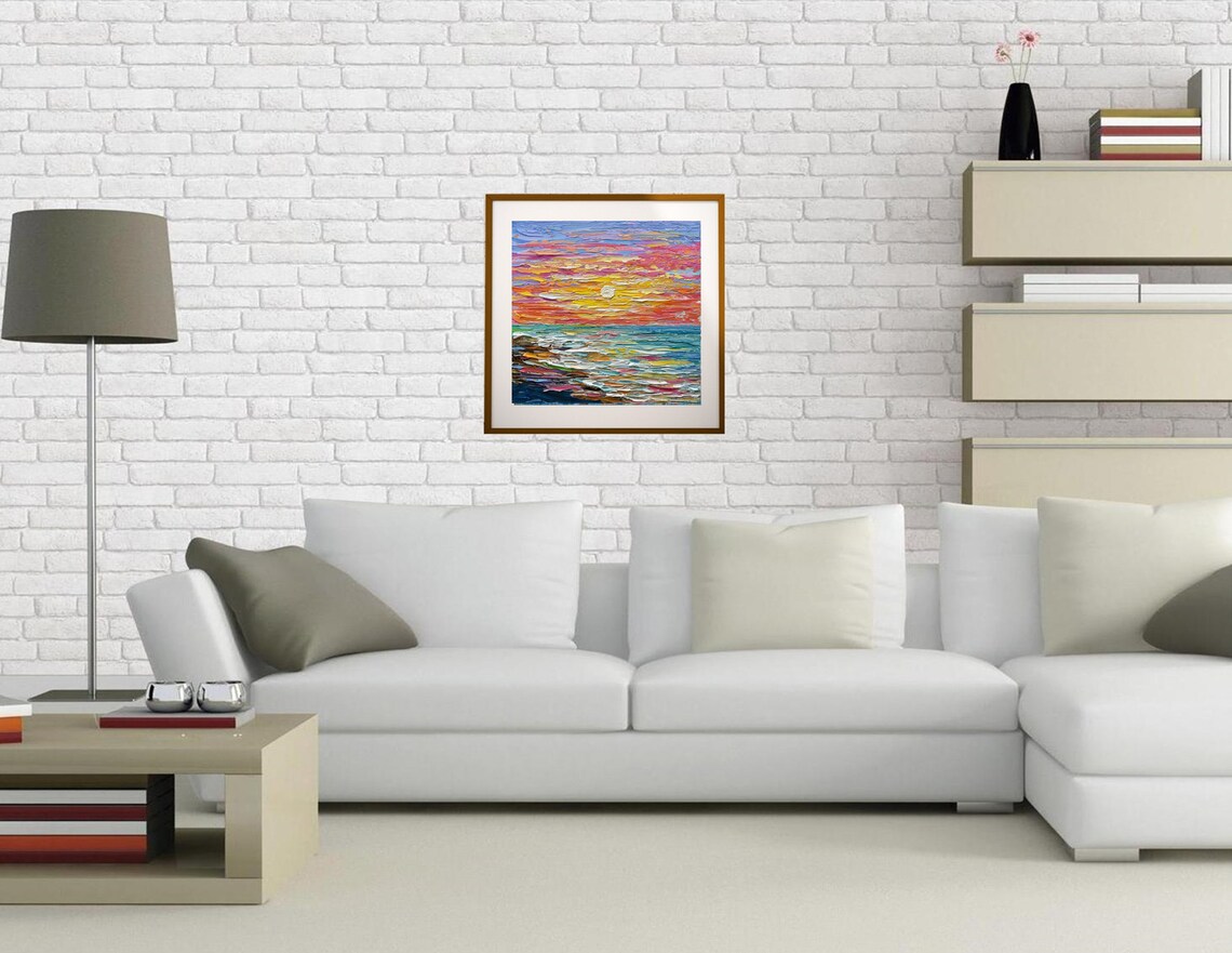 Sunset Seascape Impressionist Ocean Art Print - Image 2