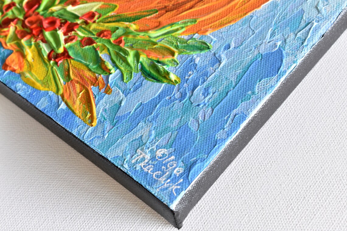 Impasto Pumpkin Halloween Art Print, Fall Acrylic Style - Image 3