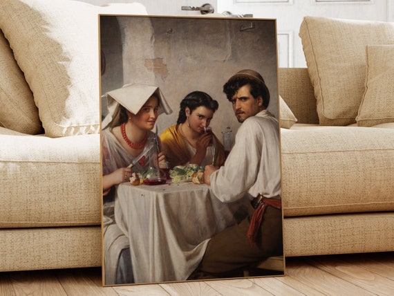 In A Roman Osteria Carl Bloch Famous Painting Classic Painting Museum Quality Print Vintage Wall Art Vintage Print