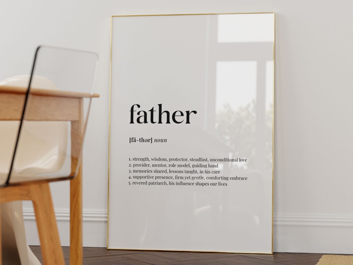 Father Definition Wall Art Dictionary Meaning Gift For Father Father Quote Instant Family Gift - Image 3