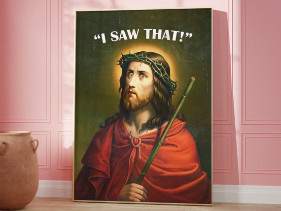 I Saw That Alter Art Eclectic Wall Art Vintage Portrait Alter Portrait Alter Painting Moody Decor Gallery Wall Art Antique Painting