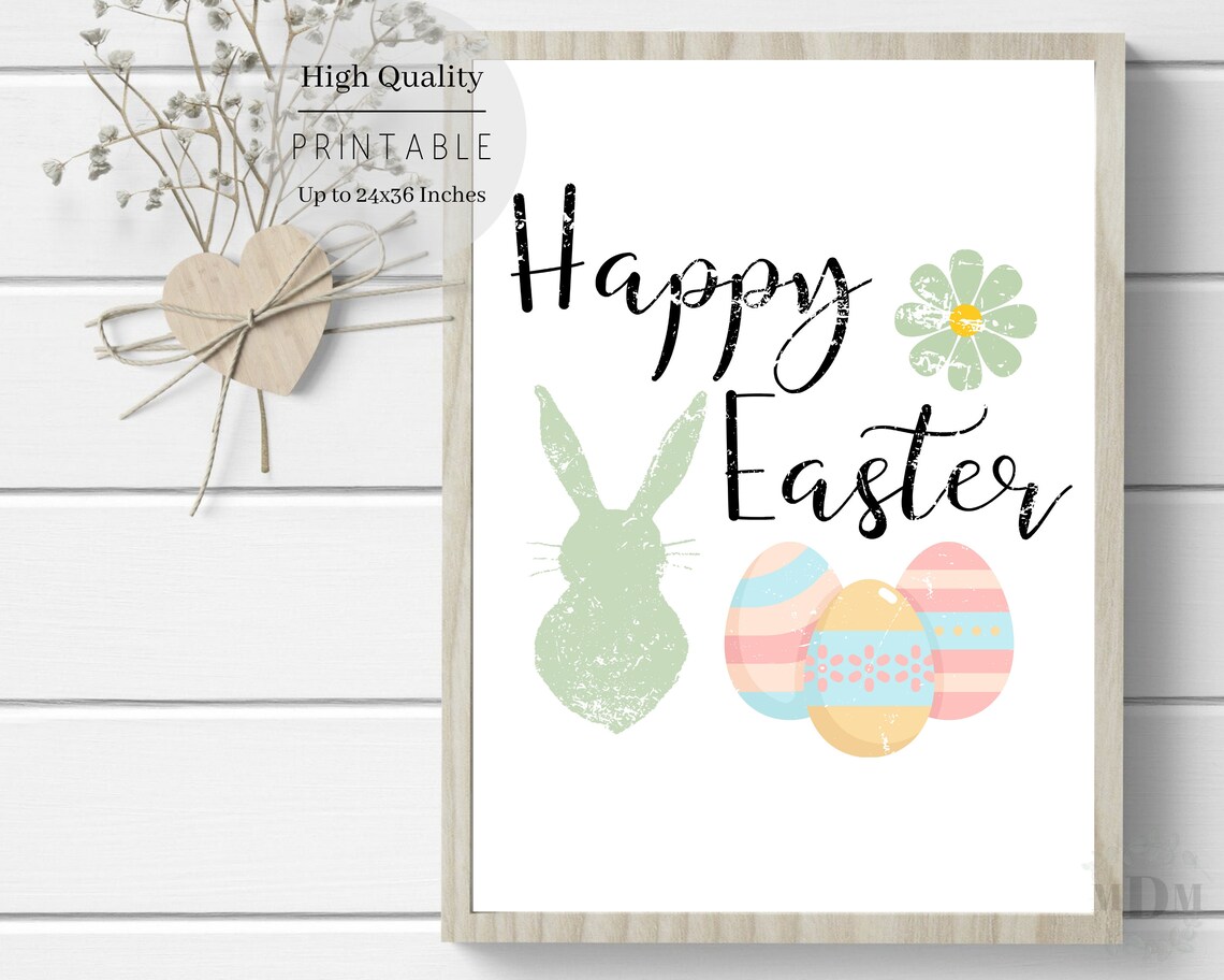 Happy Easter, Easter Bunny Farmhouse Decor - Image 2
