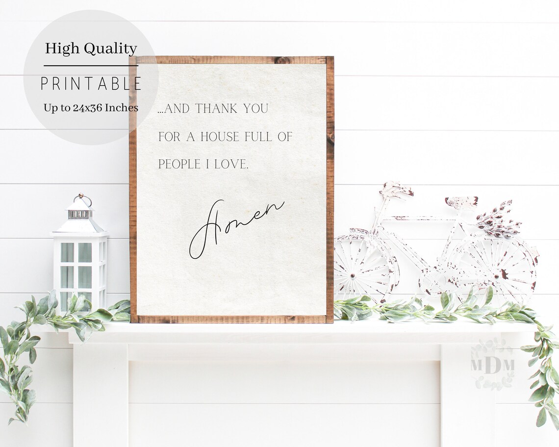 Thanksgiving Print, A House Full of People I Love Amen - Image 2