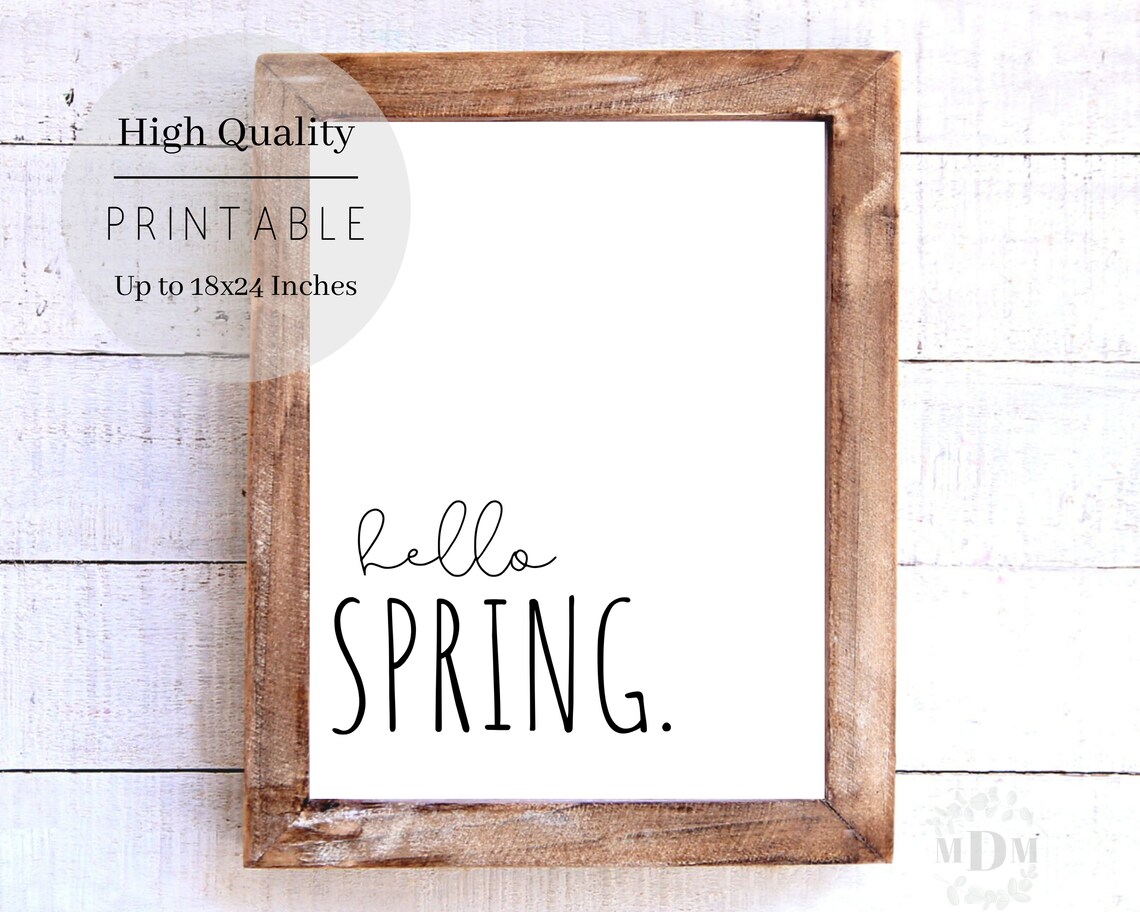 Hello Spring Farmhouse Art Print, Spring Decor - Image 5