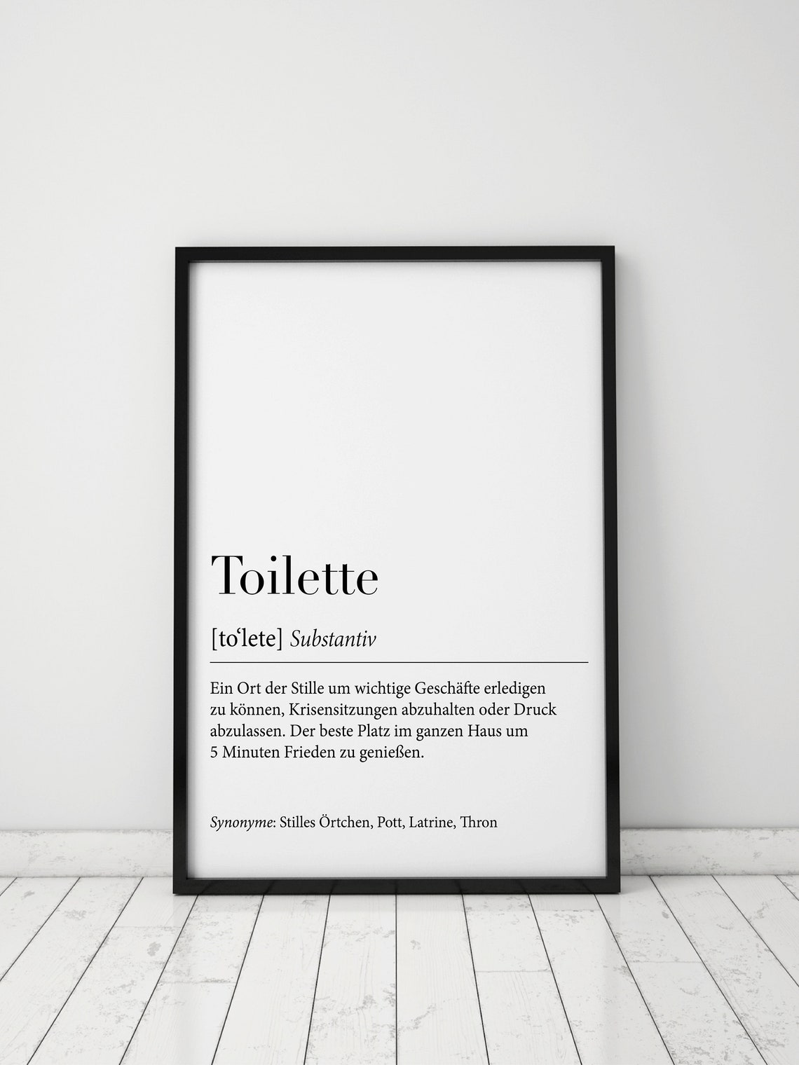 Toilette Funny German Dictionary Definition Bathroom Humor Poster - Image 2