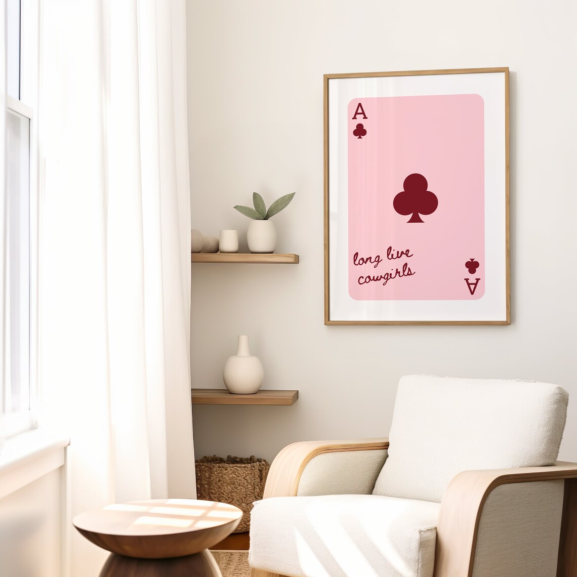 Long Live Cowgirls Pink Ace of Clubs Coquette Western Poster - Image 2