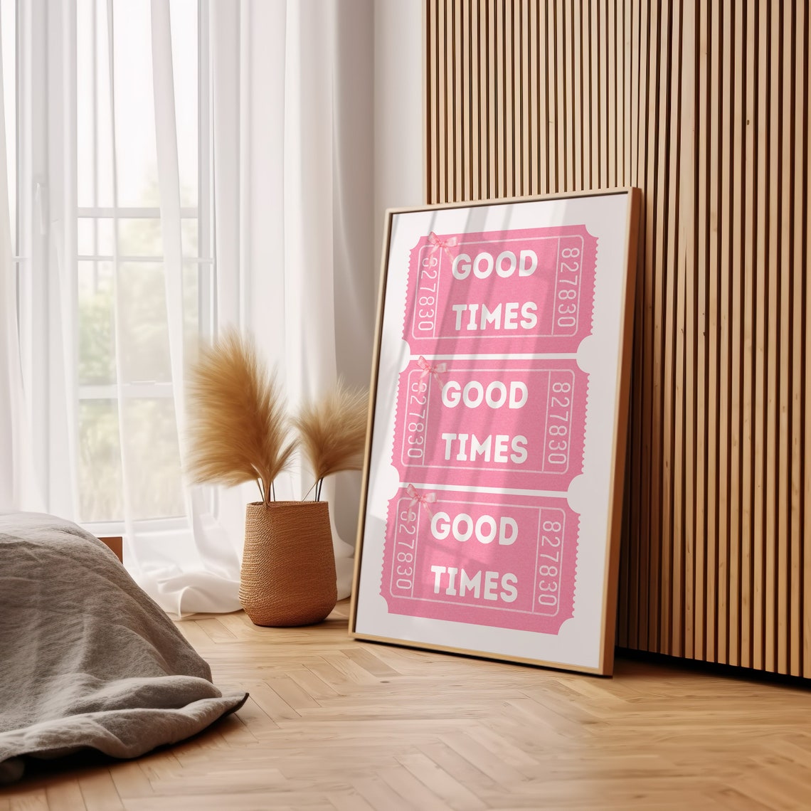 Pink Good Times Retro Ticket Stub Girly Nostalgic Art Poster - Image 3