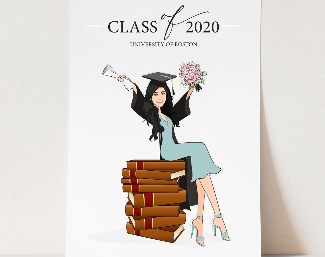 Class of 2020 University of Boston Graduate Portrait Art Print