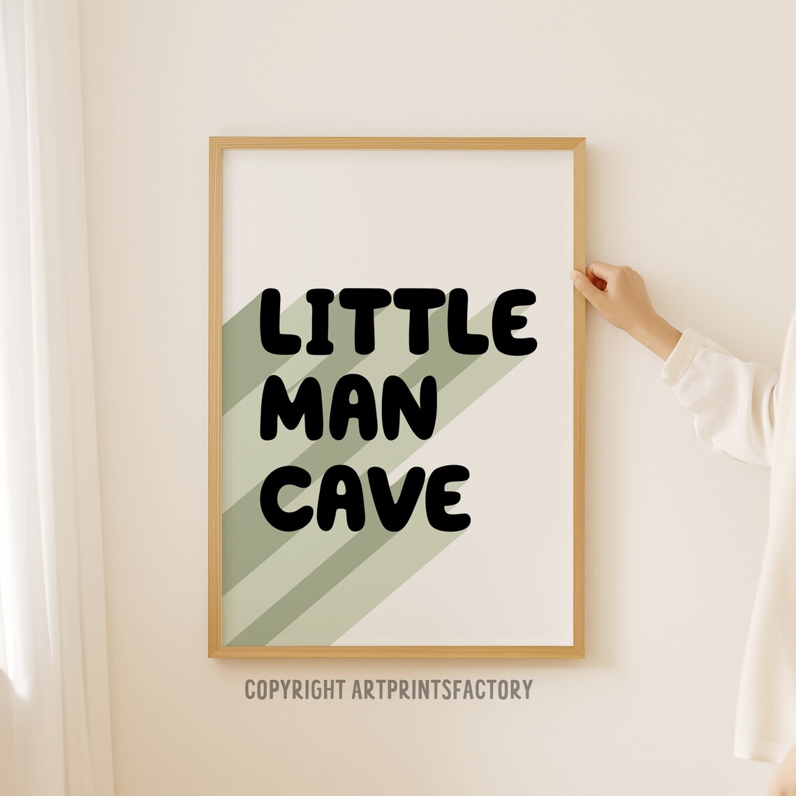 Little Man Cave Bold Typography Boys Playroom Nursery Quote Poster
