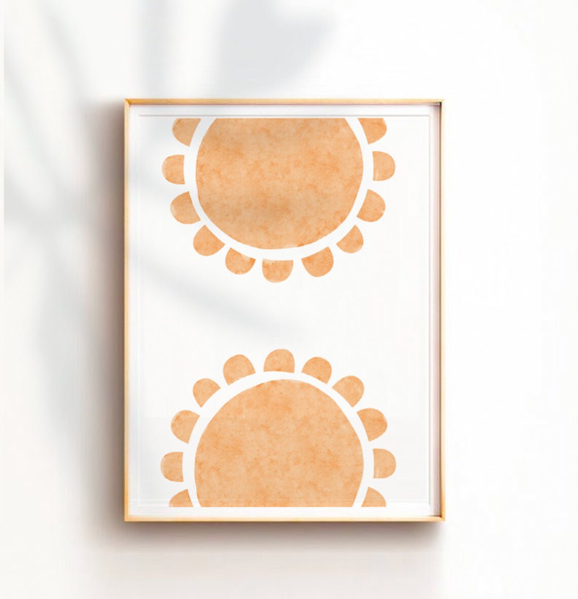 Boho Sun Print Abstract Art Mustard Artmid Century Modern Wall Sunshine Minimalist Nursery