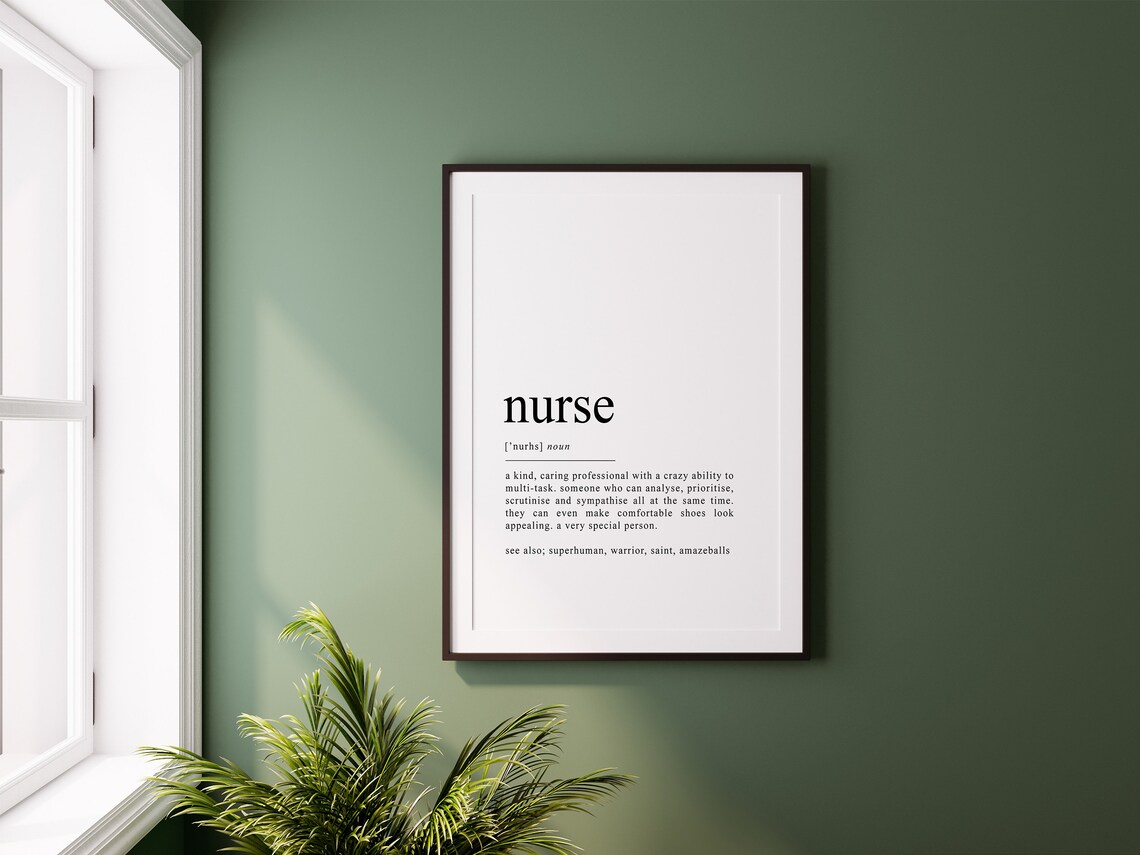 Nurse Definition Typography Poster, Gift Idea - Image 2