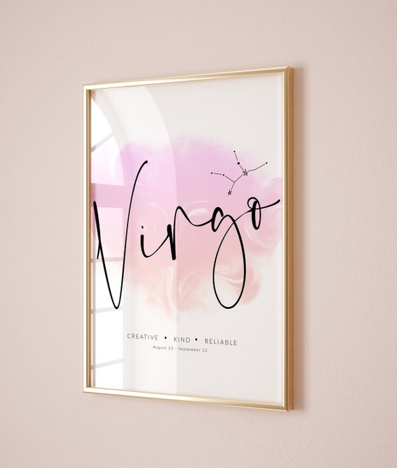 Virgo Poster Virgo Gift Virgo Art Zodiac Gifts Virgo Birthday Gift Astrology Giftszodiac Sign Art