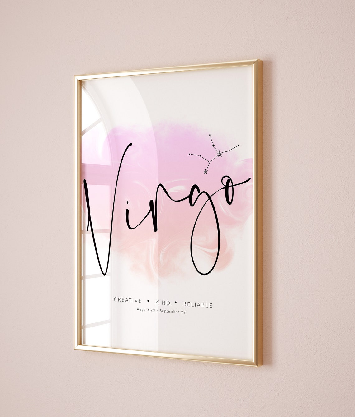 Virgo Zodiac Sign Watercolor Constellation Astrology Gift Poster