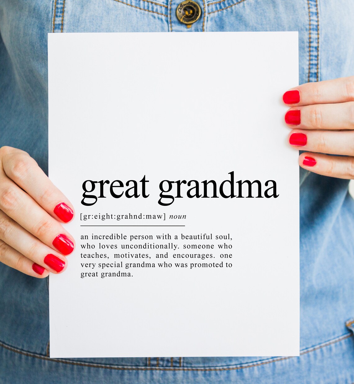 Great Grandma Definition Typography Art Print - Image 2