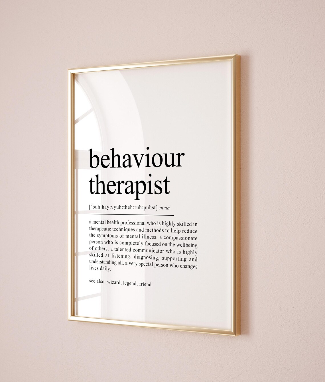 Behaviour Therapist Definition Art Print, Office Wall Art - Image 2