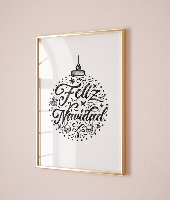 Feliz Navidad Christmas Holiday Wall Art Poster