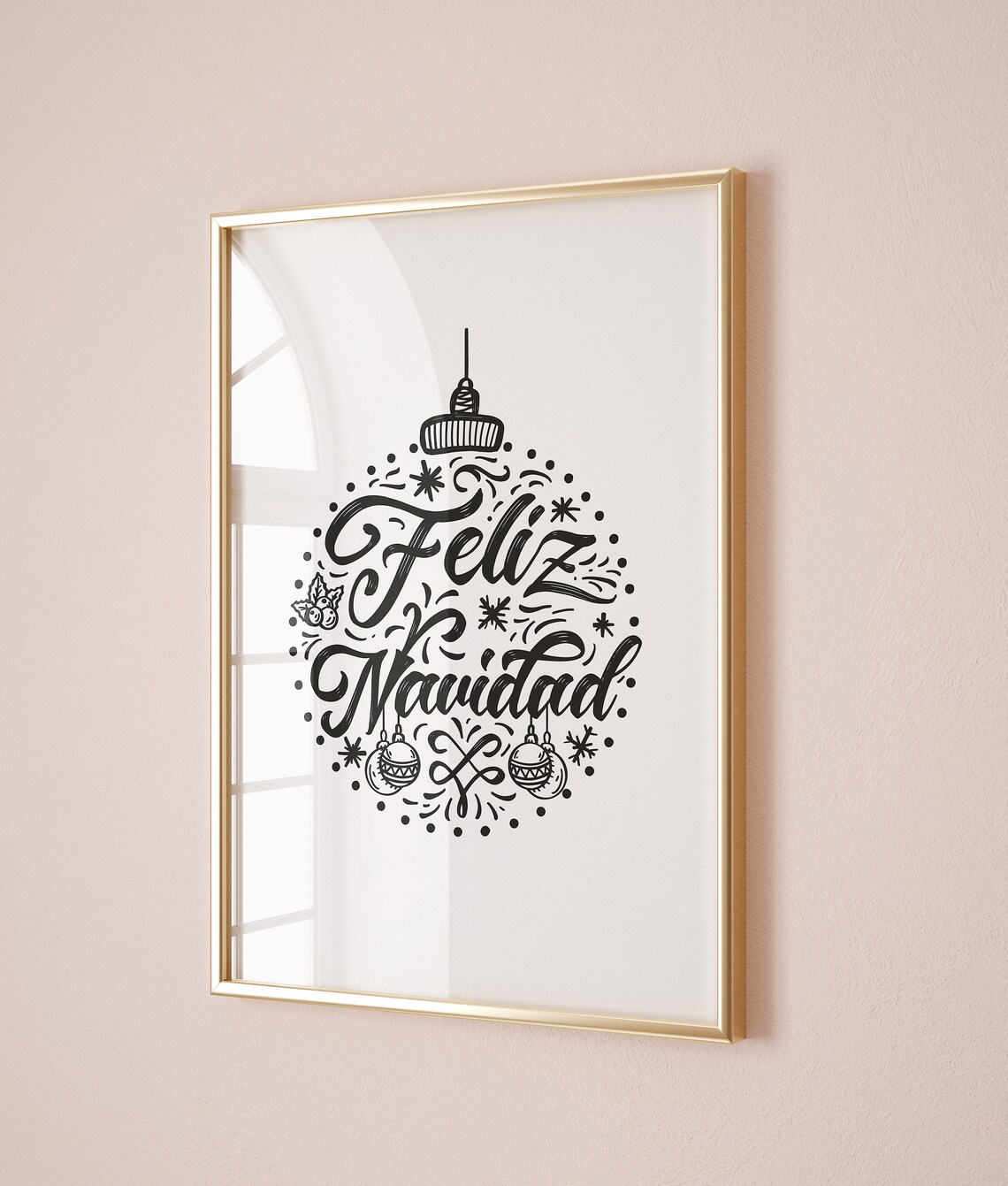 Feliz Navidad Christmas Holiday Wall Art Poster