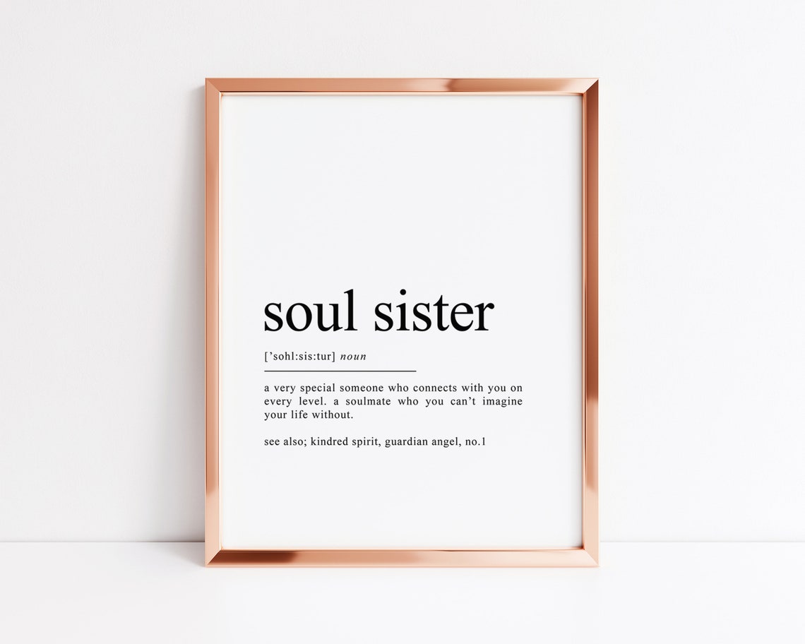 Soul Sister Definition Dictionary Style Friendship Gift Poster - Image 2