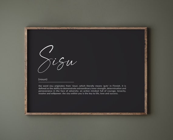 Sisu Definition Art Print, Scandinavian Typography