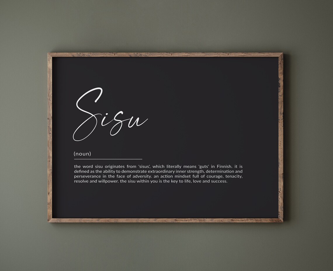 Sisu Definition Art Print, Scandinavian Typography