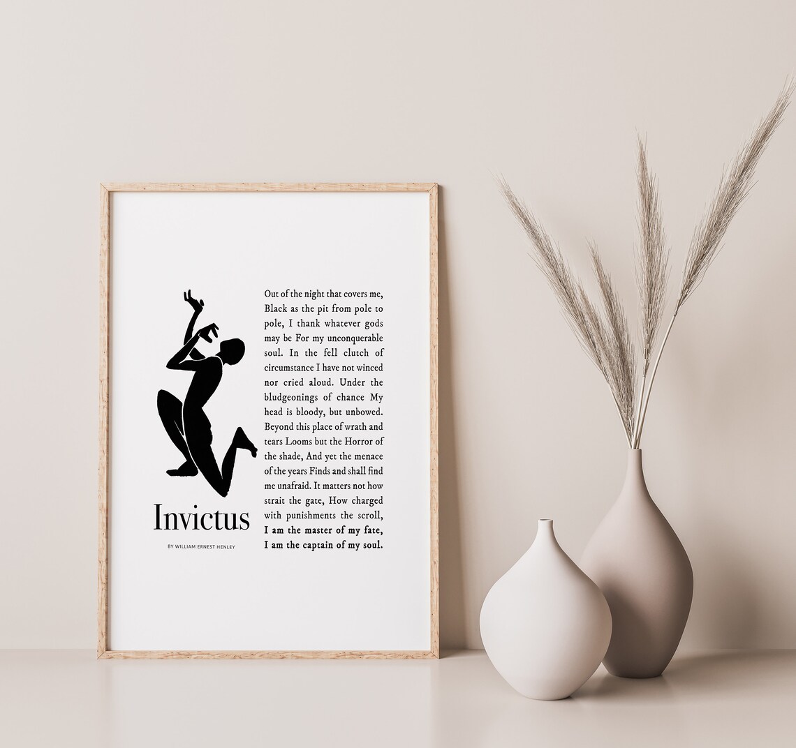 Invictus Poem Quote Art Print, Graduation Gift - Image 2