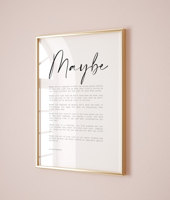 Maybe Poem Wedding Gift, Love Poem Art Print