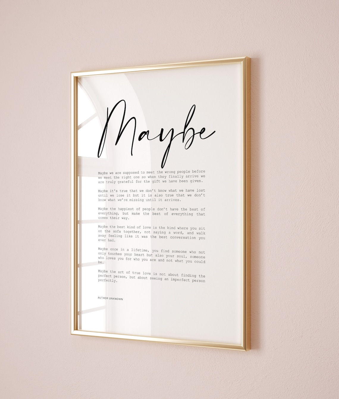 Maybe Poem Wedding Gift, Love Poem Art Print