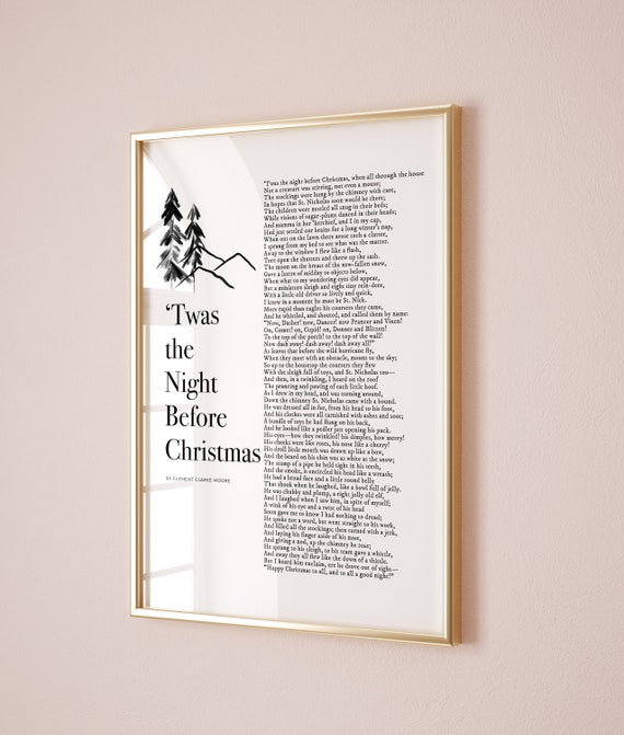 ’Twas The Night Before Christmas Poem Art Print