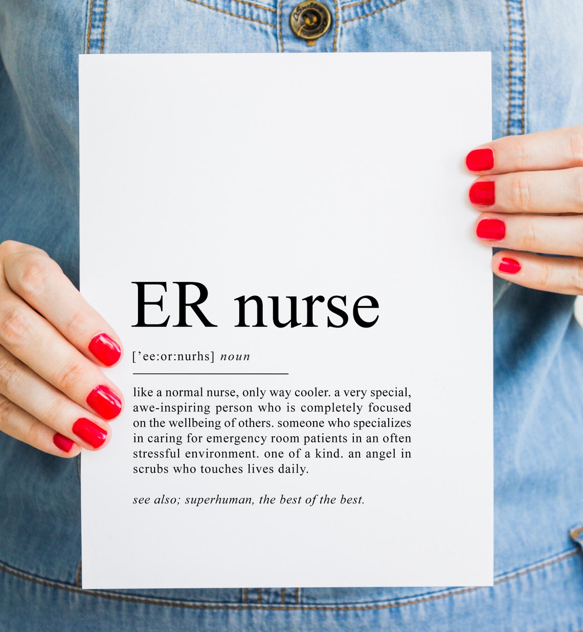 ER Nurse Dictionary Definition Appreciation Poster for Emergency Staff - Image 2