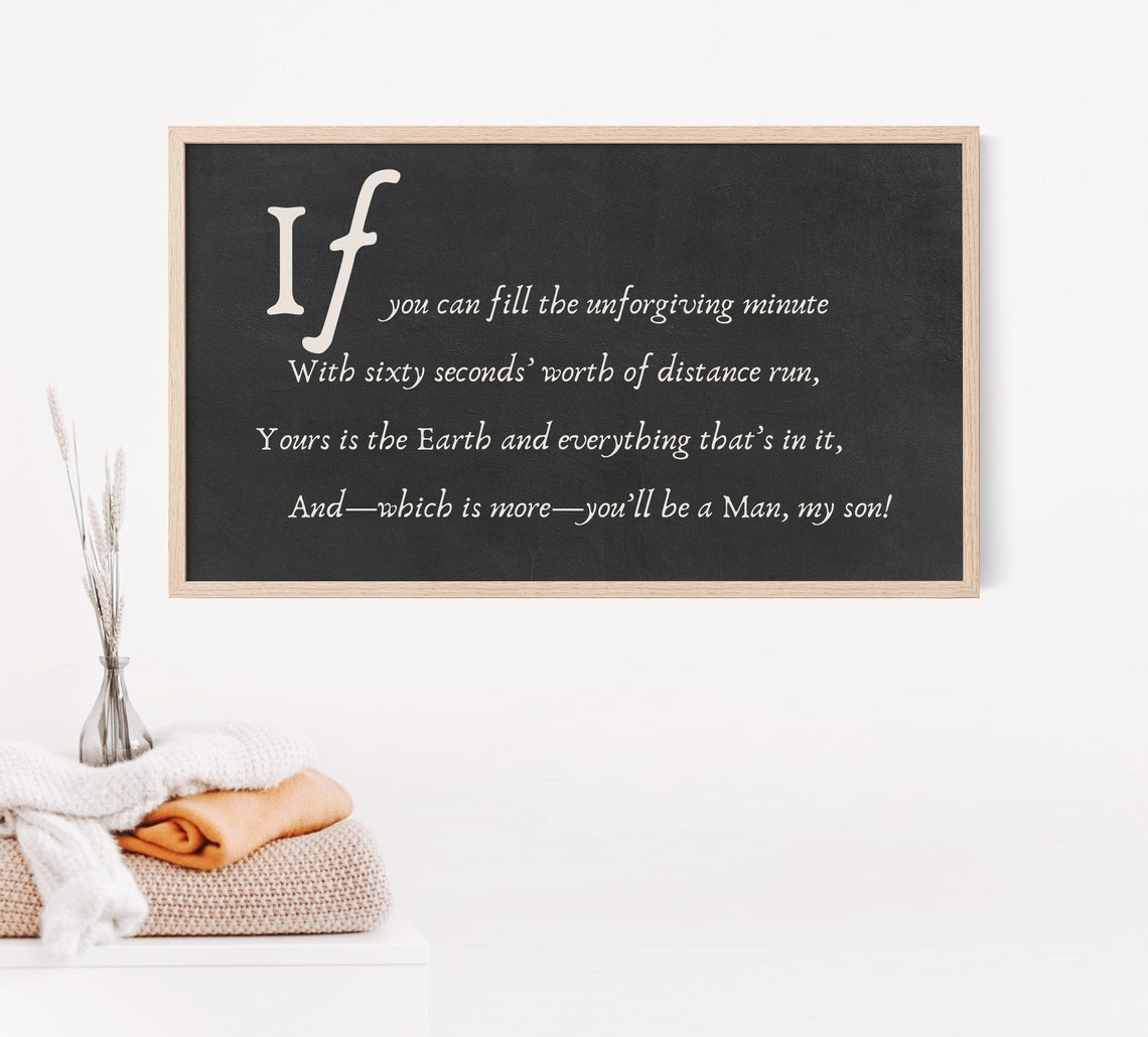 Rudyard Kipling If Poem Chalkboard Inspirational Quote Poster - Image 2