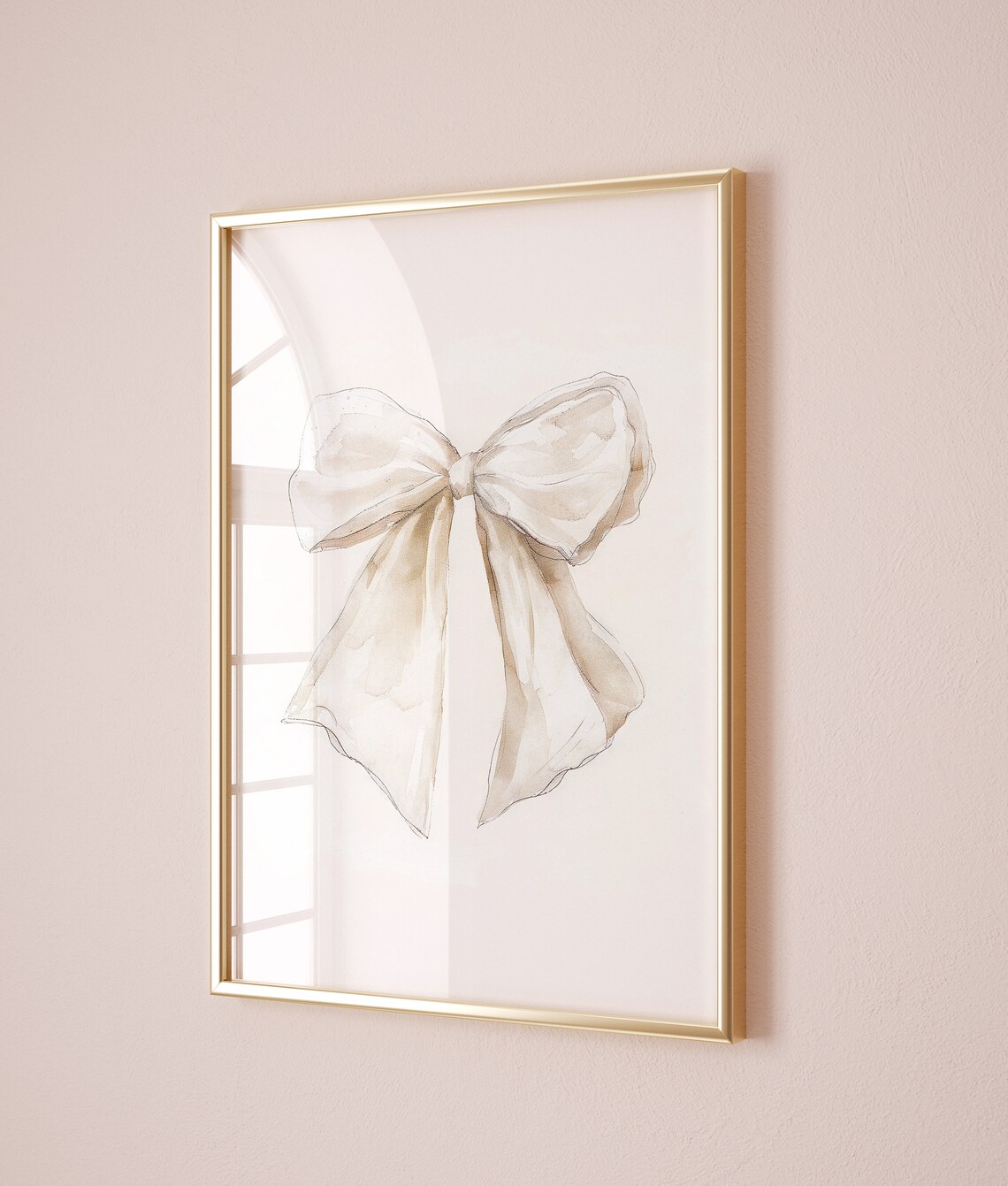 Cream Bow Nursery Art Print, Grandmillennial Coquette