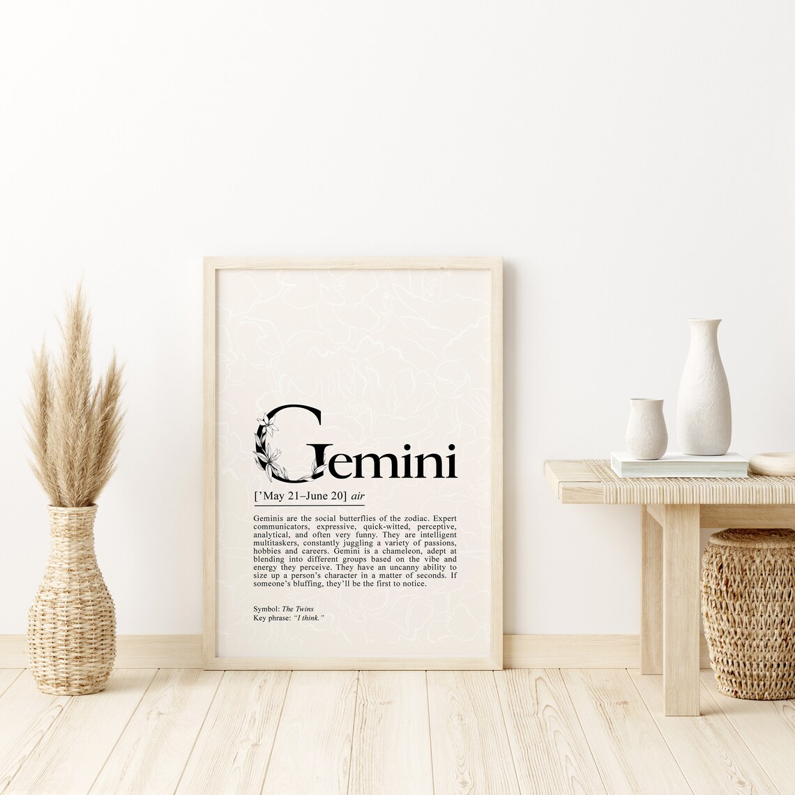 Gemini Definition Print, Zodiac Gift Wall Art - Image 2