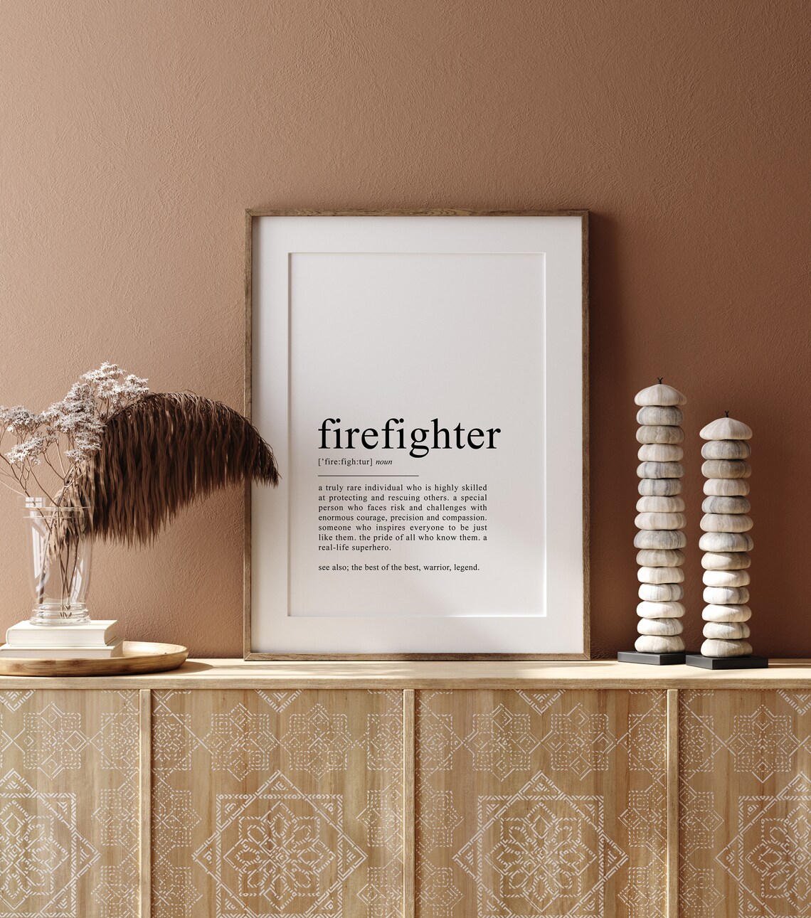 Firefighter Definition Typography Art Print - Image 2